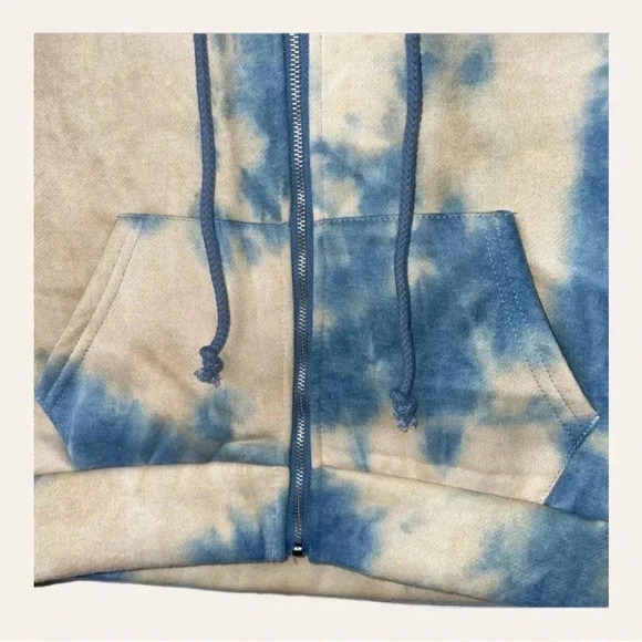 HYFVE TIE DYE FULL ZIP HOODIE WITH HOOD/DRAWSTRING SIZE MEDIUM - Picture 3 of 11